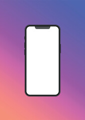Modern Smartphone Mockup with Blank Screen on Gradient Background – Mobile App and UI/UX Design Template