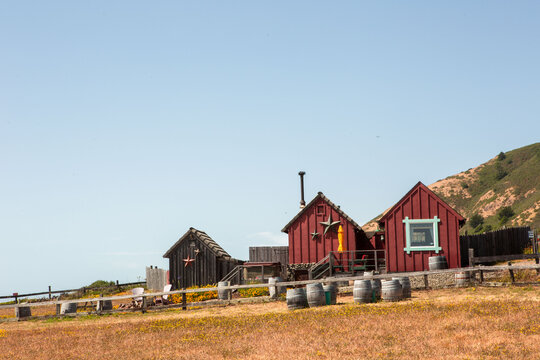 Colorful Cabins on the Coast