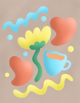 Naklejki Cup of coffee with love.