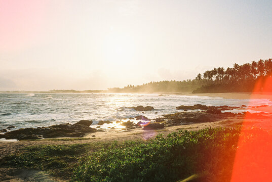 Rekawa virgin beach at sunset. Travel Sri Lanka in film