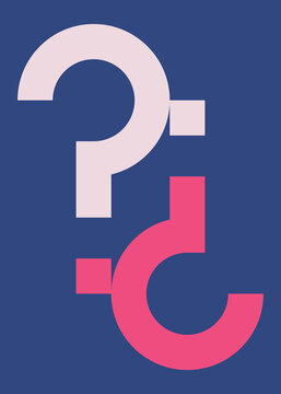 Poster design with geometric question marks