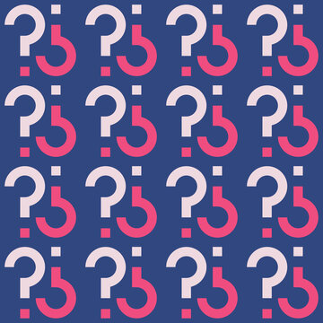 Seamless pattern with geometric question marks
