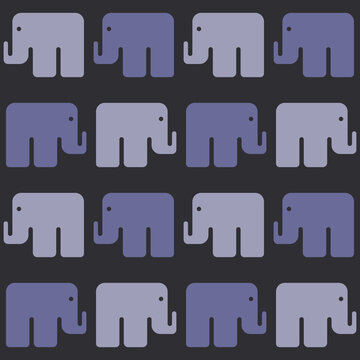 Seamless pattern with geometric elephants