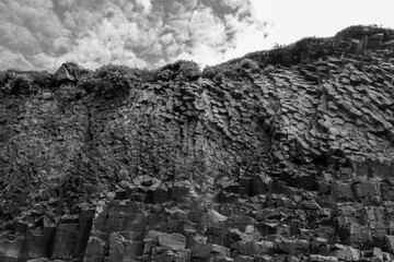 basalt rock formation of canyon Studlagil  in Iceland