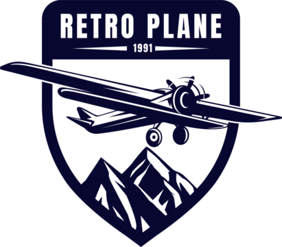 logo of plane retro plane logo design