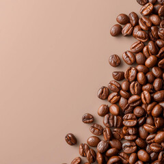 Close up of roasted coffee beans created with Generative AI