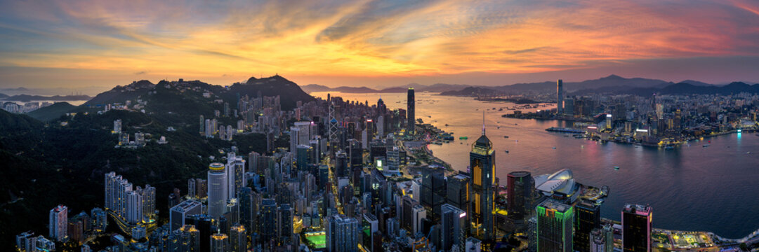 Hong Kong Island Amazing Sunset