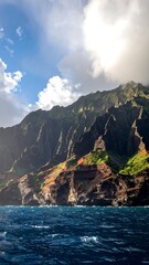 Coastal mountain range at sunset