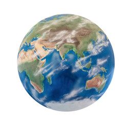 planet earth on white, isolated