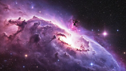 Fototapeta premium Colorful nebula with bright stars, cosmic, star, universe, galaxy, astronomy, celestial, stardust, light, cosmic dust, science.