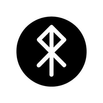 Othala Rune Symbol Flat Icon, Black and White, Transparent Background
