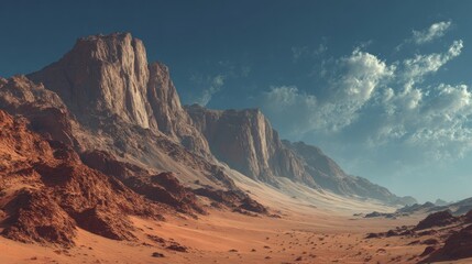 Fototapeta premium Eroded formations and arid landscape create a sense of isolation and mystery