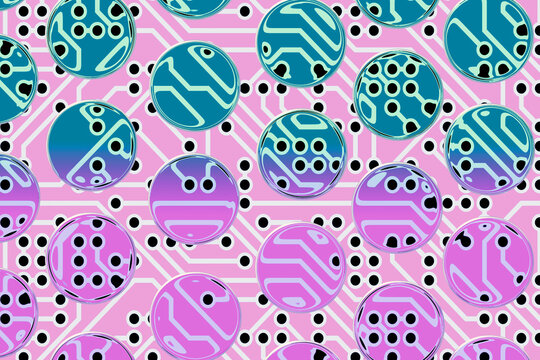 Colorful Circuit Board Design With Vibrant Patterns and Textures