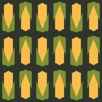Seamless pattern with geometric corns