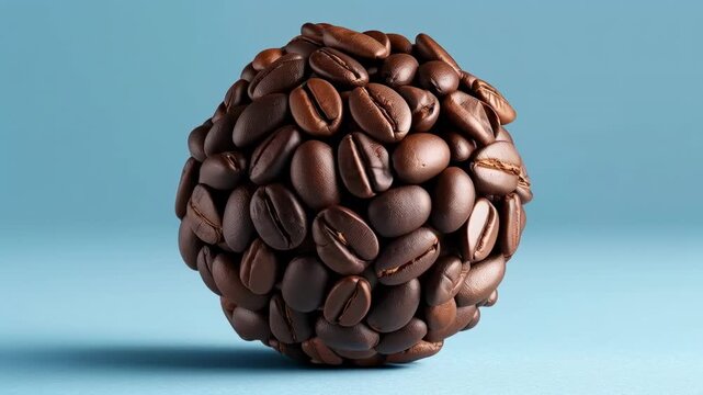 Sphere form made from coffee beans