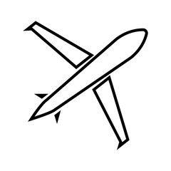 Airplane outline icon vector illustration. Flight transport symbol, logo