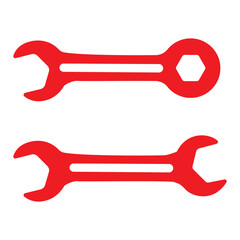 Vector art of two crossed tools, a wrench and a screwdriver, symbolizing repair and maintenance