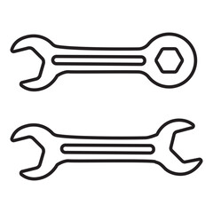 Vector art of two crossed tools, a wrench and a screwdriver, symbolizing repair and maintenance