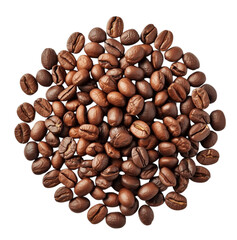 Roasted coffee bean isolated on transparent background PNG created in Generative AI