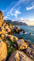 Coastal rocks at sunset