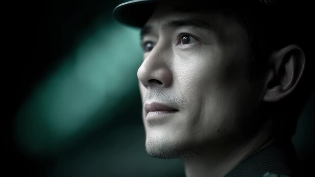 A Soldier's Firm Gaze Shows Loyalty and Mission