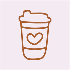Coffee cup hand drawing element