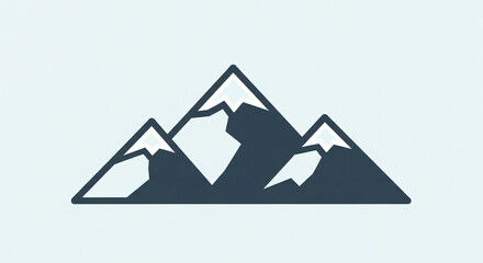 Minimalist mountain outline with snow cap, clean vector style