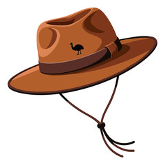 Australian hat design vector illustration. Perfect for travel, tourism, landmark, nature, vacation, holiday, and southwestern themed visuals.
