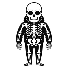 Halloween skeleton costume vector isolated. Great for spooky, scary, party, festive, holiday, and Halloween themed graphic designs.