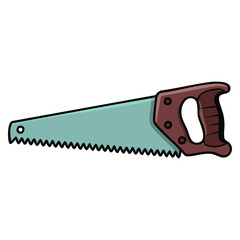 Isolated handsaw carpenters hand tool vector icon illustration perfect for construction posters woodworking projects and carpentry visuals