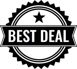Bold "Best Deal" emblem with star and ribbon graphic