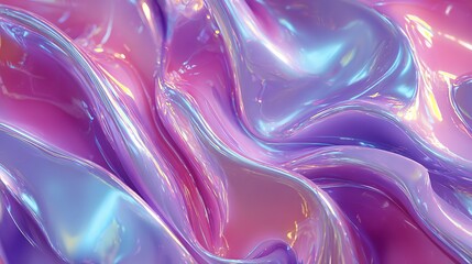 Obraz premium Dreamy iridescent waves flow in swirling motions a dance of light and color subtle gloss and soft