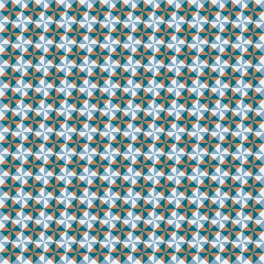 Pattern created from gold, off-white and light and dark teal green triangles