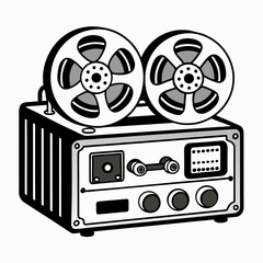 Creative details reel to reel Tape Player machine Vector Illustration