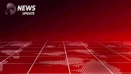 Red color breaking news template with red animated background and text. Modern news live streaming TV broadcast backdrop. against global spinning earth cyber and futuristic style - Powered by Adobe