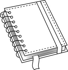 Obraz premium notebook hand drawing outline simple illustration