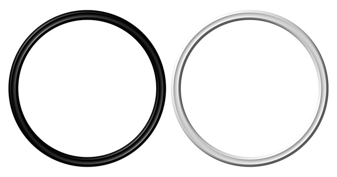 schwarzer und wei&szlig;er runder Bilderrahmen