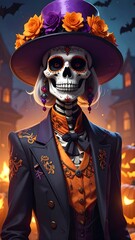 Elegant Day of the Dead figure