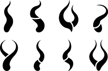 Abstract black and white design element curving lines flowing shapes modern art