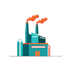 Obraz premium Chemical Factory Industrial Plant Vector Illustration