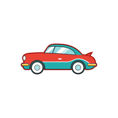 Fototapeta premium a cartoon car from the 1950s with chrome detailing