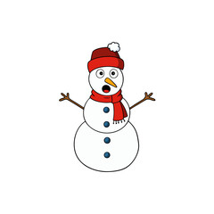 Fototapeta premium a surprised winter snowman 