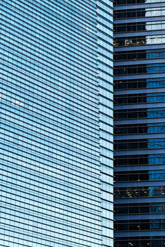 Geometric division between vertical corporate buildings