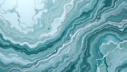 Green and White Marble Design