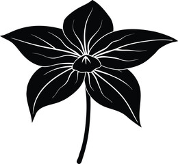 Trillium Wildflower Silhouette Illustration | Trillium Flower Outline