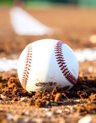 Baseball on a dirt field
