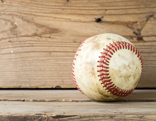 Baseball on weathered wood (1)