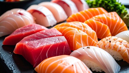 Assorted sushi platter of fresh fish