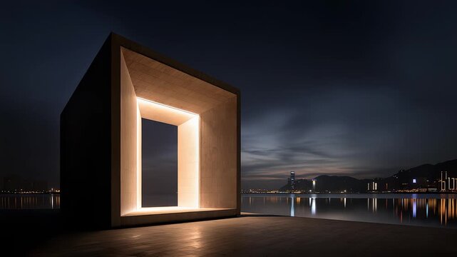 The Artistic Beauty of Urban Architecture and Seaside Nightscape