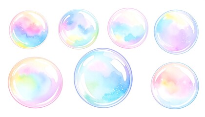 Pastel soap bubbles